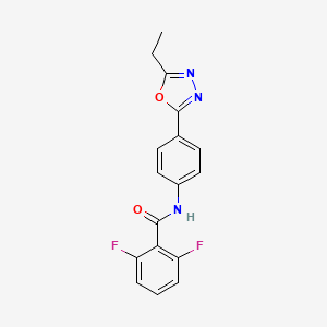 molecular formula C17H13F2N3O2 B6529352 N-[4-(5-ethyl-1,3,4-oxadiazol-2-yl)phenyl]-2,6-difluorobenzamide CAS No. 946306-13-4