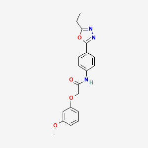 molecular formula C19H19N3O4 B6529363 N-[4-(5-ethyl-1,3,4-oxadiazol-2-yl)phenyl]-2-(3-methoxyphenoxy)acetamide CAS No. 946306-17-8