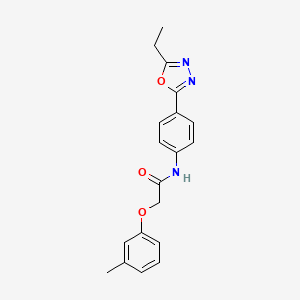 molecular formula C19H19N3O3 B6529371 N-[4-(5-ethyl-1,3,4-oxadiazol-2-yl)phenyl]-2-(3-methylphenoxy)acetamide CAS No. 946275-92-9