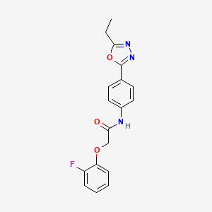 molecular formula C18H16FN3O3 B6529375 N-[4-(5-ethyl-1,3,4-oxadiazol-2-yl)phenyl]-2-(2-fluorophenoxy)acetamide CAS No. 946306-21-4