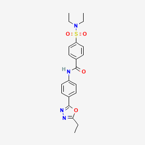 molecular formula C21H24N4O4S B6529383 4-(diethylsulfamoyl)-N-[4-(5-ethyl-1,3,4-oxadiazol-2-yl)phenyl]benzamide CAS No. 946306-25-8