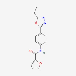 molecular formula C15H13N3O3 B6529405 N-[4-(5-ethyl-1,3,4-oxadiazol-2-yl)phenyl]furan-2-carboxamide CAS No. 904645-68-7