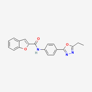 molecular formula C19H15N3O3 B6529407 N-[4-(5-ethyl-1,3,4-oxadiazol-2-yl)phenyl]-1-benzofuran-2-carboxamide CAS No. 946275-99-6