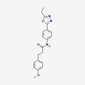 molecular formula C20H21N3O3 B6529410 N-[4-(5-ethyl-1,3,4-oxadiazol-2-yl)phenyl]-3-(4-methoxyphenyl)propanamide CAS No. 946276-05-7