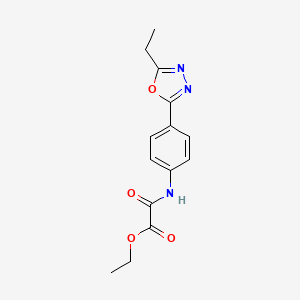 molecular formula C14H15N3O4 B6529416 ethyl {[4-(5-ethyl-1,3,4-oxadiazol-2-yl)phenyl]carbamoyl}formate CAS No. 946306-41-8