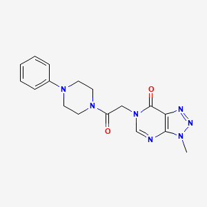 molecular formula C17H19N7O2 B6529421 3-methyl-6-[2-oxo-2-(4-phenylpiperazin-1-yl)ethyl]-3H,6H,7H-[1,2,3]triazolo[4,5-d]pyrimidin-7-one CAS No. 946239-98-1