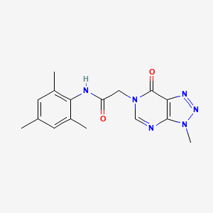 molecular formula C16H18N6O2 B6529446 2-{3-methyl-7-oxo-3H,6H,7H-[1,2,3]triazolo[4,5-d]pyrimidin-6-yl}-N-(2,4,6-trimethylphenyl)acetamide CAS No. 946306-55-4
