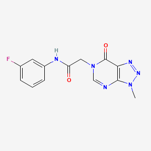 molecular formula C13H11FN6O2 B6529463 N-(3-fluorophenyl)-2-{3-methyl-7-oxo-3H,6H,7H-[1,2,3]triazolo[4,5-d]pyrimidin-6-yl}acetamide CAS No. 946306-58-7