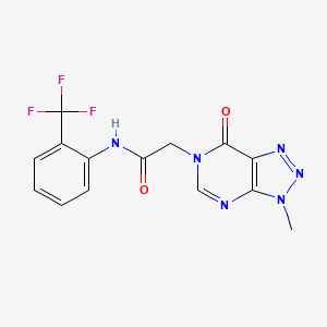 molecular formula C14H11F3N6O2 B6529492 2-{3-methyl-7-oxo-3H,6H,7H-[1,2,3]triazolo[4,5-d]pyrimidin-6-yl}-N-[2-(trifluoromethyl)phenyl]acetamide CAS No. 946276-32-0