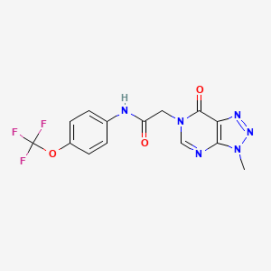 molecular formula C14H11F3N6O3 B6529506 2-{3-methyl-7-oxo-3H,6H,7H-[1,2,3]triazolo[4,5-d]pyrimidin-6-yl}-N-[4-(trifluoromethoxy)phenyl]acetamide CAS No. 946276-36-4