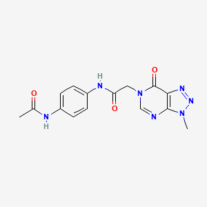 molecular formula C15H15N7O3 B6529524 N-(4-acetamidophenyl)-2-{3-methyl-7-oxo-3H,6H,7H-[1,2,3]triazolo[4,5-d]pyrimidin-6-yl}acetamide CAS No. 946276-40-0