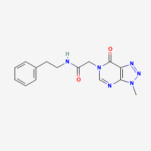 molecular formula C15H16N6O2 B6529544 2-{3-methyl-7-oxo-3H,6H,7H-[1,2,3]triazolo[4,5-d]pyrimidin-6-yl}-N-(2-phenylethyl)acetamide CAS No. 946240-41-1
