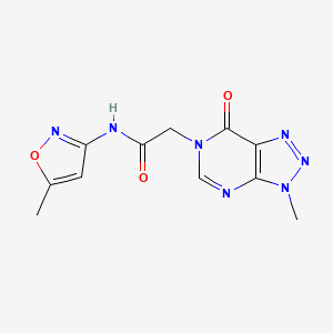 molecular formula C11H11N7O3 B6529555 N-(5-methyl-1,2-oxazol-3-yl)-2-{3-methyl-7-oxo-3H,6H,7H-[1,2,3]triazolo[4,5-d]pyrimidin-6-yl}acetamide CAS No. 946306-80-5