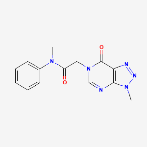 molecular formula C14H14N6O2 B6529580 N-methyl-2-{3-methyl-7-oxo-3H,6H,7H-[1,2,3]triazolo[4,5-d]pyrimidin-6-yl}-N-phenylacetamide CAS No. 946306-92-9