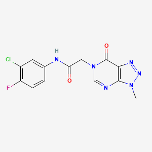 molecular formula C13H10ClFN6O2 B6529585 N-(3-chloro-4-fluorophenyl)-2-{3-methyl-7-oxo-3H,6H,7H-[1,2,3]triazolo[4,5-d]pyrimidin-6-yl}acetamide CAS No. 946240-54-6