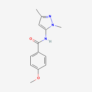 molecular formula C13H15N3O2 B6529622 N-(1,3-dimethyl-1H-pyrazol-5-yl)-4-methoxybenzamide CAS No. 942812-20-6
