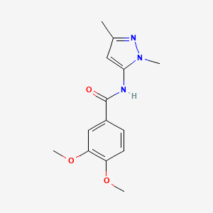 molecular formula C14H17N3O3 B6529644 N-(1,3-dimethyl-1H-pyrazol-5-yl)-3,4-dimethoxybenzamide CAS No. 1020453-91-1