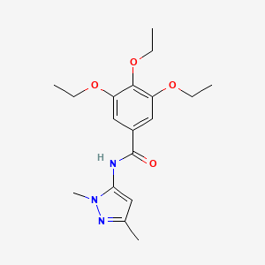 molecular formula C18H25N3O4 B6529691 N-(1,3-dimethyl-1H-pyrazol-5-yl)-3,4,5-triethoxybenzamide CAS No. 1020454-23-2