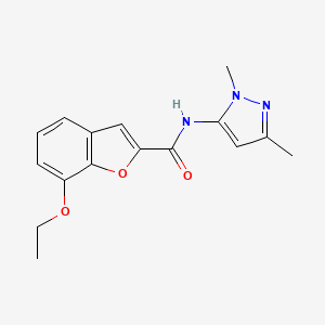 molecular formula C16H17N3O3 B6529695 N-(1,3-dimethyl-1H-pyrazol-5-yl)-7-ethoxy-1-benzofuran-2-carboxamide CAS No. 1020454-37-8