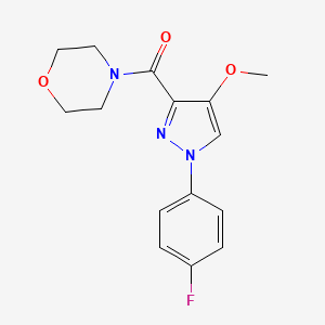molecular formula C15H16FN3O3 B6529722 4-[1-(4-fluorophenyl)-4-methoxy-1H-pyrazole-3-carbonyl]morpholine CAS No. 1020454-45-8