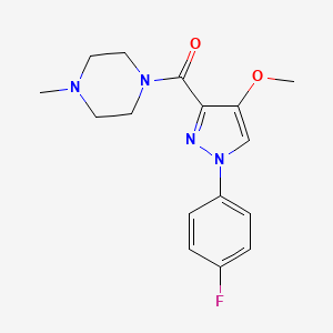 molecular formula C16H19FN4O2 B6529725 1-[1-(4-fluorophenyl)-4-methoxy-1H-pyrazole-3-carbonyl]-4-methylpiperazine CAS No. 1020454-47-0