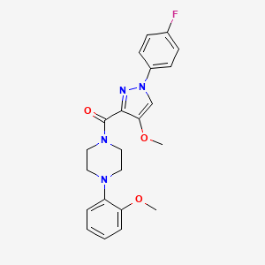 molecular formula C22H23FN4O3 B6529738 1-[1-(4-fluorophenyl)-4-methoxy-1H-pyrazole-3-carbonyl]-4-(2-methoxyphenyl)piperazine CAS No. 1020454-52-7