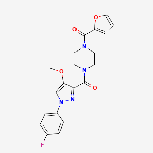1-[1-(4-fluorophenyl)-4-methoxy-1H-pyrazole-3-carbonyl]-4-(furan-2-carbonyl)piperazine