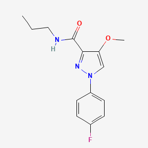 molecular formula C14H16FN3O2 B6529751 1-(4-fluorophenyl)-4-methoxy-N-propyl-1H-pyrazole-3-carboxamide CAS No. 1020454-57-2
