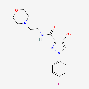 molecular formula C17H21FN4O3 B6529769 1-(4-fluorophenyl)-4-methoxy-N-[2-(morpholin-4-yl)ethyl]-1H-pyrazole-3-carboxamide CAS No. 1020454-67-4