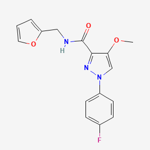 molecular formula C16H14FN3O3 B6529803 1-(4-fluorophenyl)-N-[(furan-2-yl)methyl]-4-methoxy-1H-pyrazole-3-carboxamide CAS No. 1020454-83-4