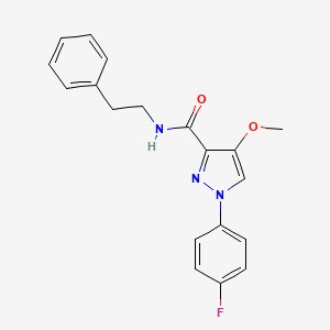 molecular formula C19H18FN3O2 B6529814 1-(4-fluorophenyl)-4-methoxy-N-(2-phenylethyl)-1H-pyrazole-3-carboxamide CAS No. 1020454-86-7