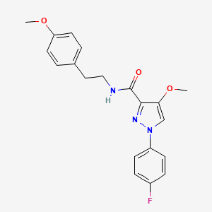 molecular formula C20H20FN3O3 B6529820 1-(4-fluorophenyl)-4-methoxy-N-[2-(4-methoxyphenyl)ethyl]-1H-pyrazole-3-carboxamide CAS No. 1020454-88-9
