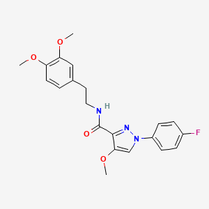 molecular formula C21H22FN3O4 B6529823 N-[2-(3,4-dimethoxyphenyl)ethyl]-1-(4-fluorophenyl)-4-methoxy-1H-pyrazole-3-carboxamide CAS No. 1020454-87-8