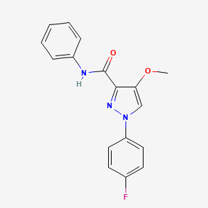molecular formula C17H14FN3O2 B6529828 1-(4-fluorophenyl)-4-methoxy-N-phenyl-1H-pyrazole-3-carboxamide CAS No. 1020454-95-8