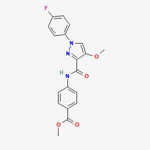 molecular formula C19H16FN3O4 B6529859 methyl 4-[1-(4-fluorophenyl)-4-methoxy-1H-pyrazole-3-amido]benzoate CAS No. 1020455-05-3