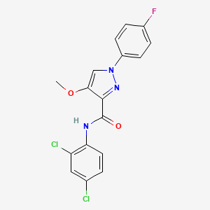 molecular formula C17H12Cl2FN3O2 B6529866 N-(2,4-dichlorophenyl)-1-(4-fluorophenyl)-4-methoxy-1H-pyrazole-3-carboxamide CAS No. 1020455-07-5