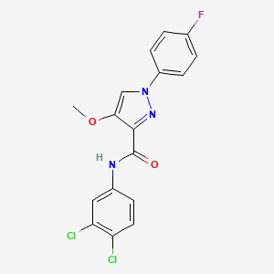molecular formula C17H12Cl2FN3O2 B6529879 N-(3,4-dichlorophenyl)-1-(4-fluorophenyl)-4-methoxy-1H-pyrazole-3-carboxamide CAS No. 1020455-09-7