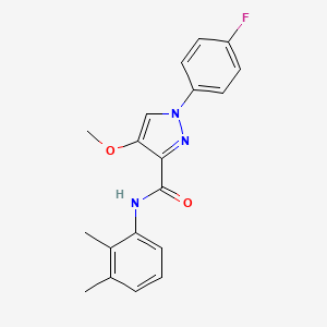 molecular formula C19H18FN3O2 B6529890 N-(2,3-dimethylphenyl)-1-(4-fluorophenyl)-4-methoxy-1H-pyrazole-3-carboxamide CAS No. 1020455-17-7
