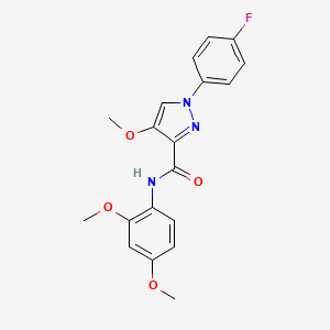 molecular formula C19H18FN3O4 B6529899 N-(2,4-dimethoxyphenyl)-1-(4-fluorophenyl)-4-methoxy-1H-pyrazole-3-carboxamide CAS No. 1020455-23-5