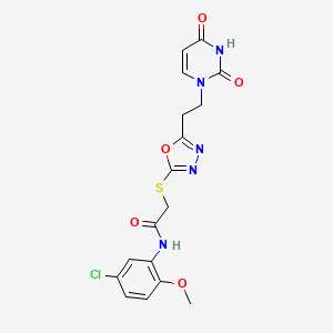 molecular formula C17H16ClN5O5S B6529991 N-(5-chloro-2-methoxyphenyl)-2-({5-[2-(2,4-dioxo-1,2,3,4-tetrahydropyrimidin-1-yl)ethyl]-1,3,4-oxadiazol-2-yl}sulfanyl)acetamide CAS No. 946241-02-7