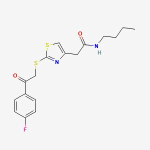 molecular formula C17H19FN2O2S2 B6530072 N-butyl-2-(2-{[2-(4-fluorophenyl)-2-oxoethyl]sulfanyl}-1,3-thiazol-4-yl)acetamide CAS No. 946199-48-0