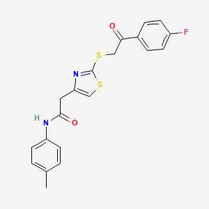 molecular formula C20H17FN2O2S2 B6530083 2-(2-{[2-(4-fluorophenyl)-2-oxoethyl]sulfanyl}-1,3-thiazol-4-yl)-N-(4-methylphenyl)acetamide CAS No. 946199-56-0