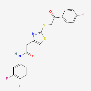 N-(3,4-difluorophenyl)-2-(2-{[2-(4-fluorophenyl)-2-oxoethyl]sulfanyl}-1,3-thiazol-4-yl)acetamide