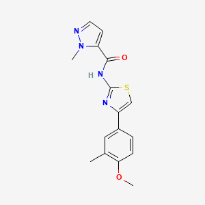 molecular formula C16H16N4O2S B6530182 N-[4-(4-methoxy-3-methylphenyl)-1,3-thiazol-2-yl]-1-methyl-1H-pyrazole-5-carboxamide CAS No. 1019096-75-3