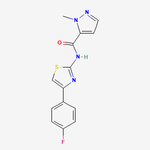 molecular formula C14H11FN4OS B6530187 N-[4-(4-fluorophenyl)-1,3-thiazol-2-yl]-1-methyl-1H-pyrazole-5-carboxamide CAS No. 1019096-76-4