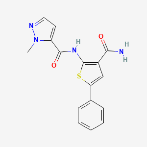 N-(3-carbamoyl-5-phenylthiophen-2-yl)-1-methyl-1H-pyrazole-5-carboxamide
