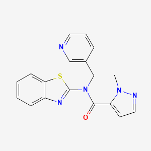molecular formula C18H15N5OS B6530285 N-(1,3-benzothiazol-2-yl)-1-methyl-N-[(pyridin-3-yl)methyl]-1H-pyrazole-5-carboxamide CAS No. 1019097-15-4