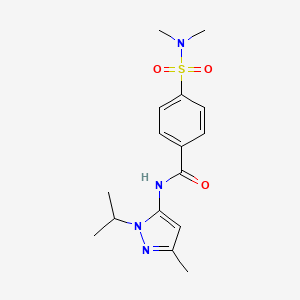 molecular formula C16H22N4O3S B6530304 4-(dimethylsulfamoyl)-N-[3-methyl-1-(propan-2-yl)-1H-pyrazol-5-yl]benzamide CAS No. 1019097-30-3