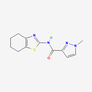 molecular formula C12H14N4OS B6530319 1-methyl-N-(4,5,6,7-tetrahydro-1,3-benzothiazol-2-yl)-1H-pyrazole-3-carboxamide CAS No. 1020489-11-5