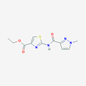 molecular formula C11H12N4O3S B6530347 ethyl 2-(1-methyl-1H-pyrazole-3-amido)-1,3-thiazole-4-carboxylate CAS No. 1020489-29-5